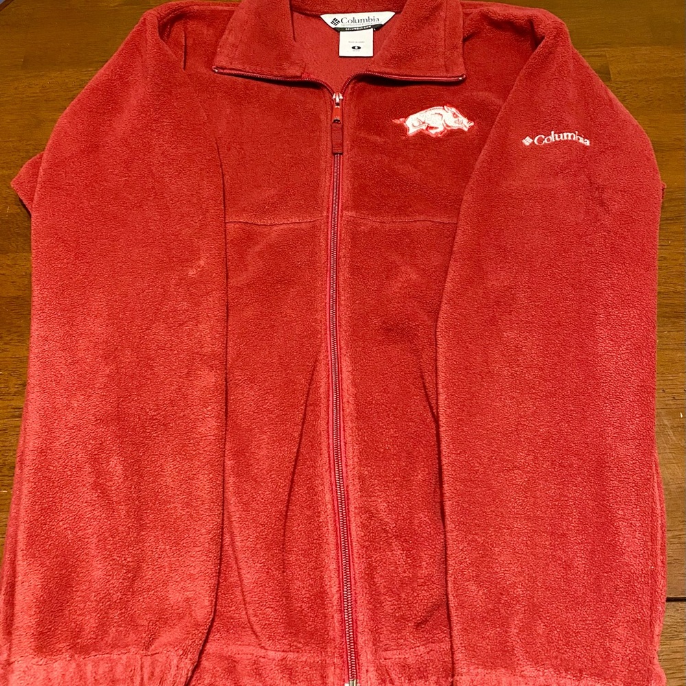 Columbia Arkansas Razorbacks Fleece Jacket, Size Small - Picture 3 of 5